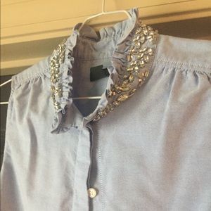 J Crew factory studded collar sleeveless shirt